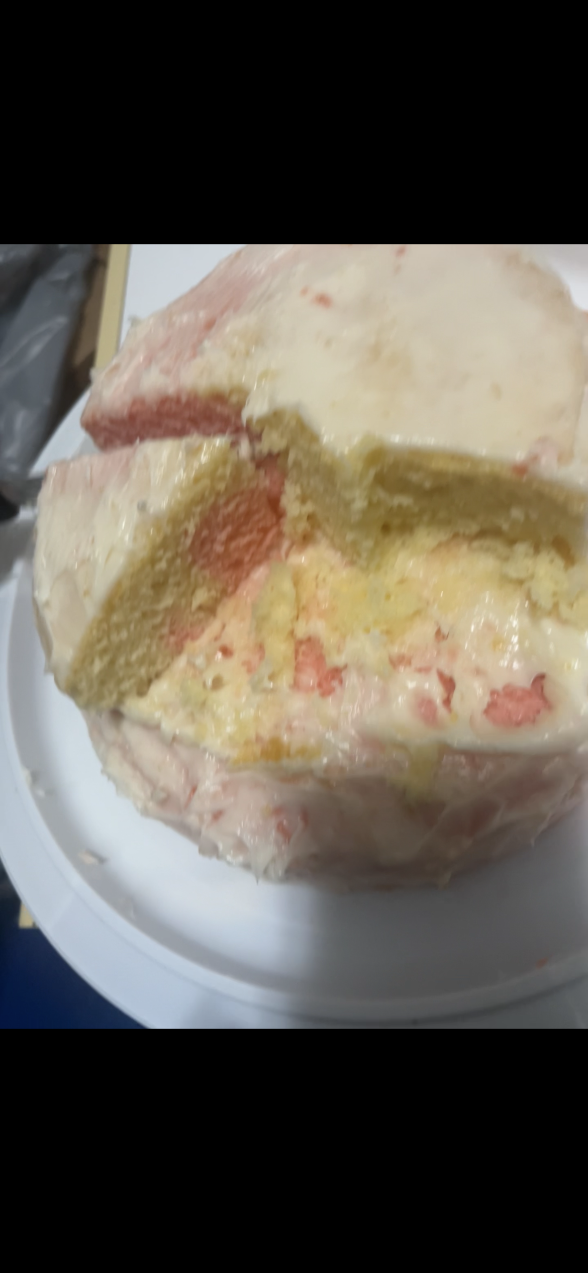 Strawberry and vanilla swirl cake